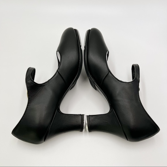 7.5W 7.5 WIDE Capezio 657 Manhattan Xtreme Black Leather Tap Dance Shoes Heels - Picture 8 of 14